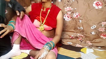 Desi Best Pati Wife Real Red Cloth Hindi